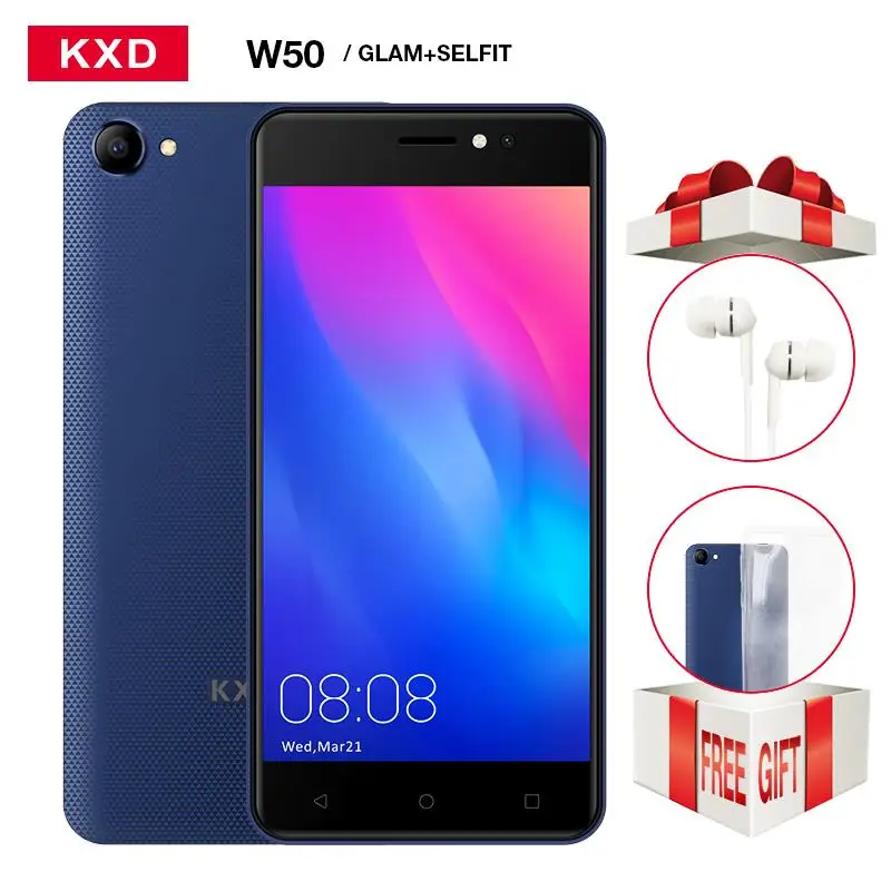 Оригинальный KXD KENXINDA W50 ОЗУ 1 Гб ПЗУ 8 Смартфон 5 0 ''Android 6 MTK6580 четырехъядерный