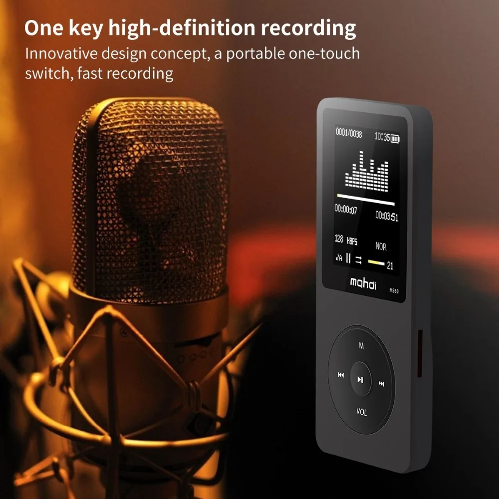 Ультратонкий 16 Гб MP3 плеер динамик с 1,8 дюймов Экран играть 80 часов и FM Электронная книга часы данных спортивный динамик микрофон MP3 музыка