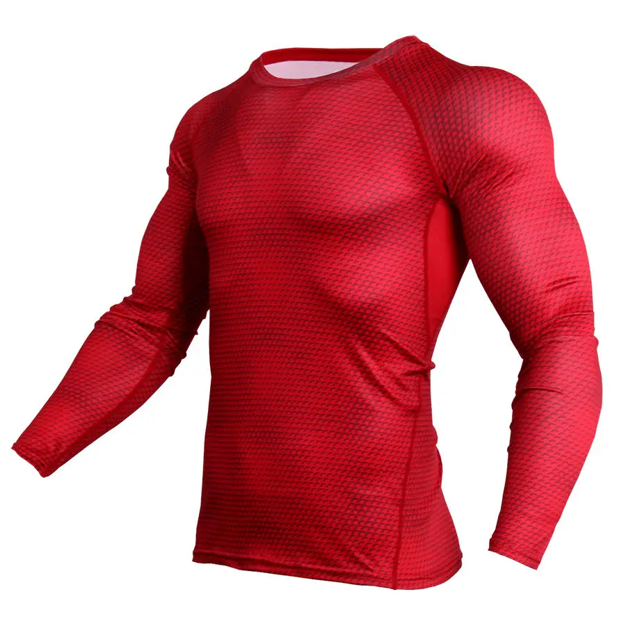 shirt Компрессионный мужской спортивный костюм для спортзала, Облегающая рубашка для бега, леггинсы для фитнеса, спортивные костюмы, набор спортивной одежды - Цвет: shirt