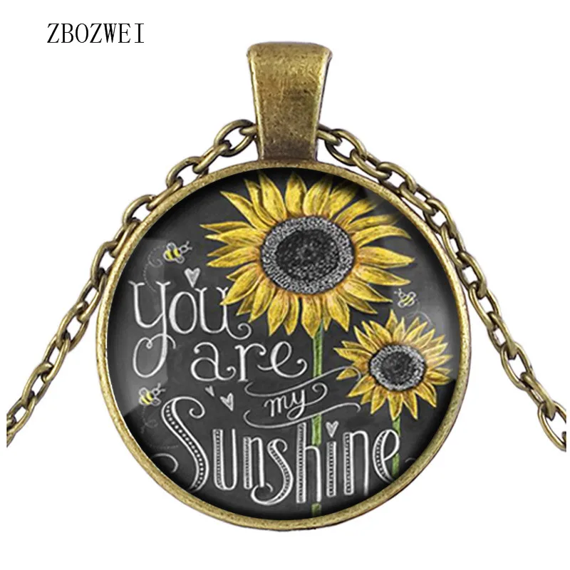 Стильное винтажное ожерелье из подсолнечника для женщин 2018|sunflower necklace|necklaces for