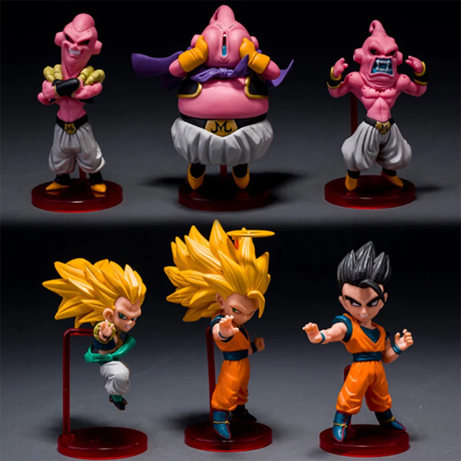 11 см X 4 Dragon Ball Z 6 Stile мини модель Goku Saiyan Majin Boo фигурка мальчиков Игрушка ПВХ Модель