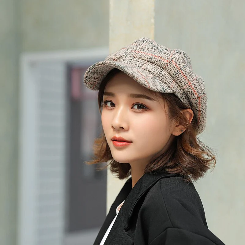 Женские шерстяные фетровые береты Высококачественная осенне зимняя шапка