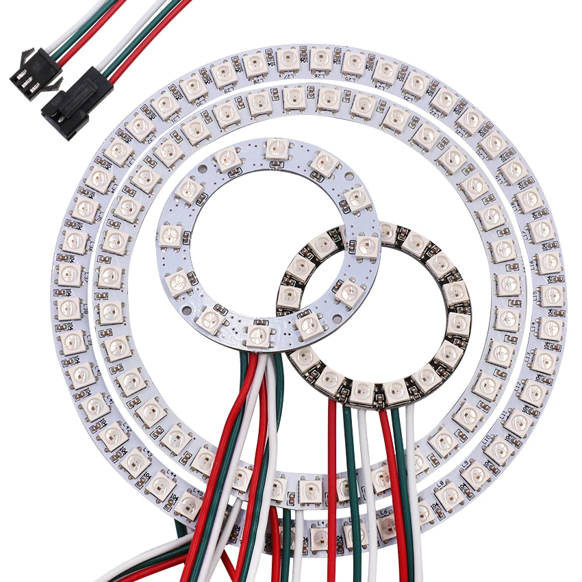 5 в постоянного тока WS2812 SK6812 5050 RGB светодиодное кольцо ic встроенный светодиодный