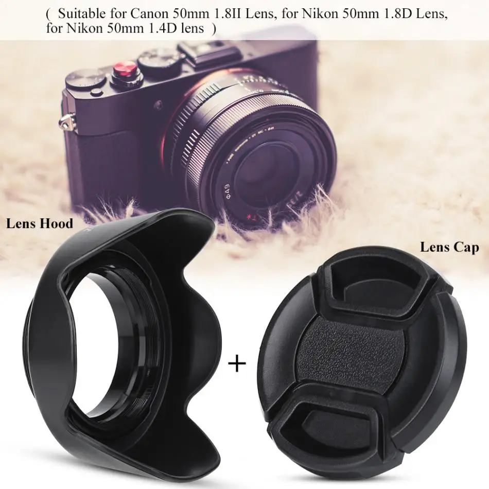 ES-62II камера DSLR бленда объектива для Canon 50 мм f/1,8 II с объективами крышка объектива Солнцезащитные очки