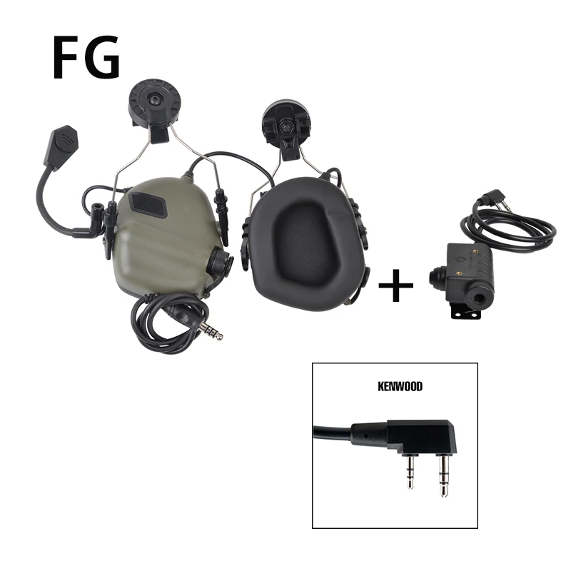 Наушники OPSMEN Earmor Tactical M32H с шумоподавлением для быстрой дуга шлема и M51 PTT - Цвет: FG-Kenwood