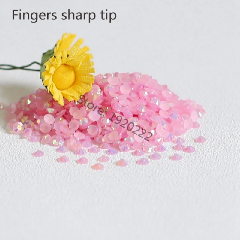 1000 шт 3 мм Новый Модный Блестящий желе для дизайна ногтей розовый AB Стразы чехол