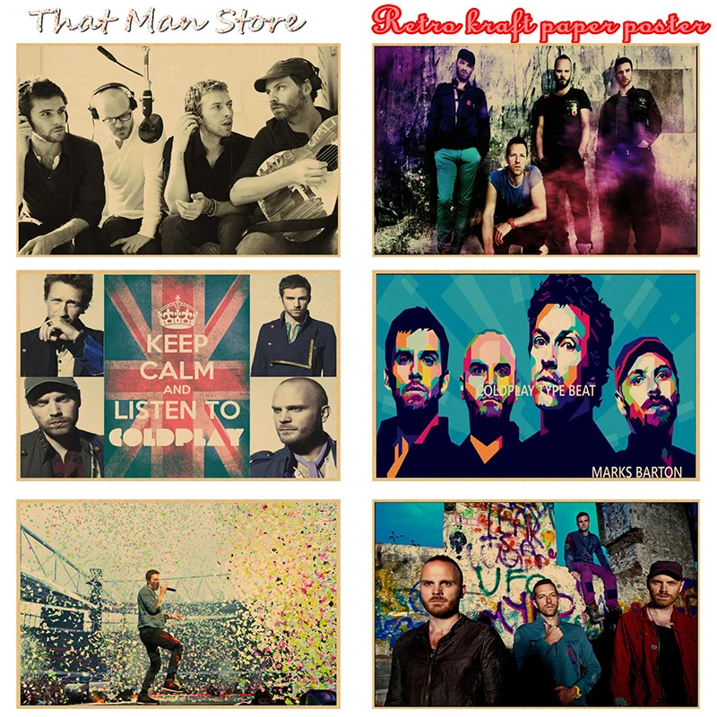 Coldplay украшение для дома крафт-кислота Рок Музыка плакат Рисование ядро наклейки