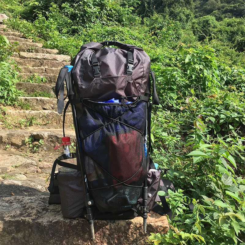 Черная Сумка для кемпинга Tubular 55L + Сверхлегкий Нейлоновый Рюкзак Ripstop LITE ROAMER Roll up UL