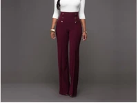 fashion slim high waist flare pants women trousers female office lady casual wide leg trouse stretch long pant