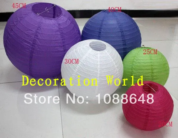 

Free Shipping 200pcs 8inch(20cm) Chinese handmade hanging round white paper lanterns paper lamp for wedding party decoration