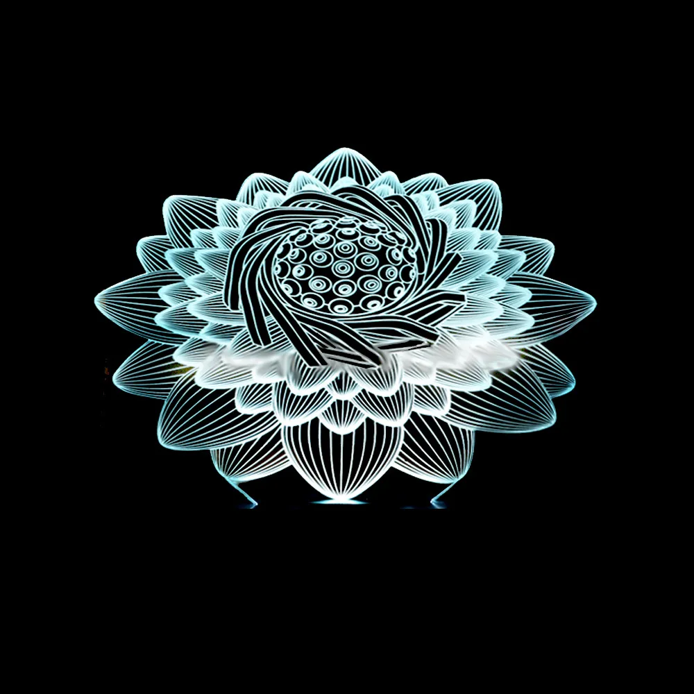 Новая 3d лампа Lotus креативная иллюзия цветной светодиодный ночник светильник для