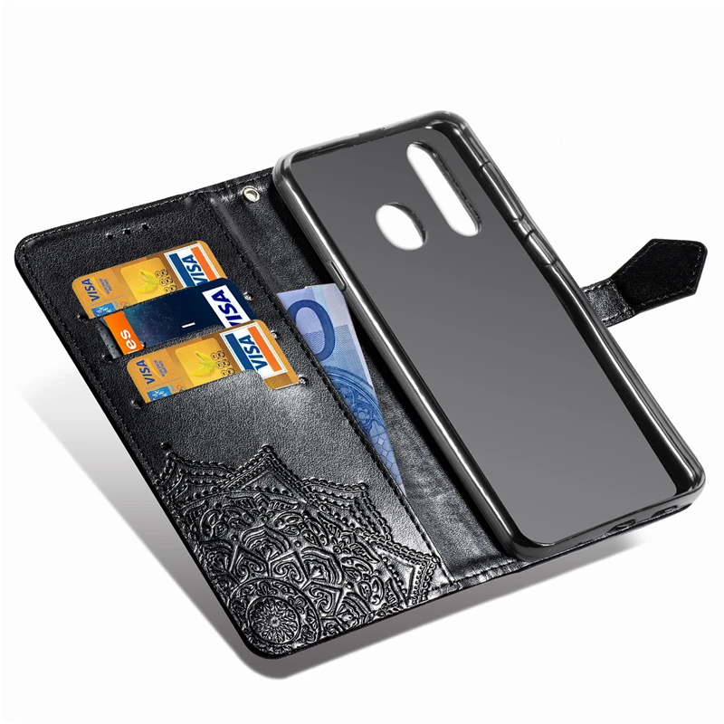 sFor Samsung Galaxy A8S Case Flower Leather Flip Phone For A9 Pro Cover Mobile Coque | Мобильные телефоны и аксессуары