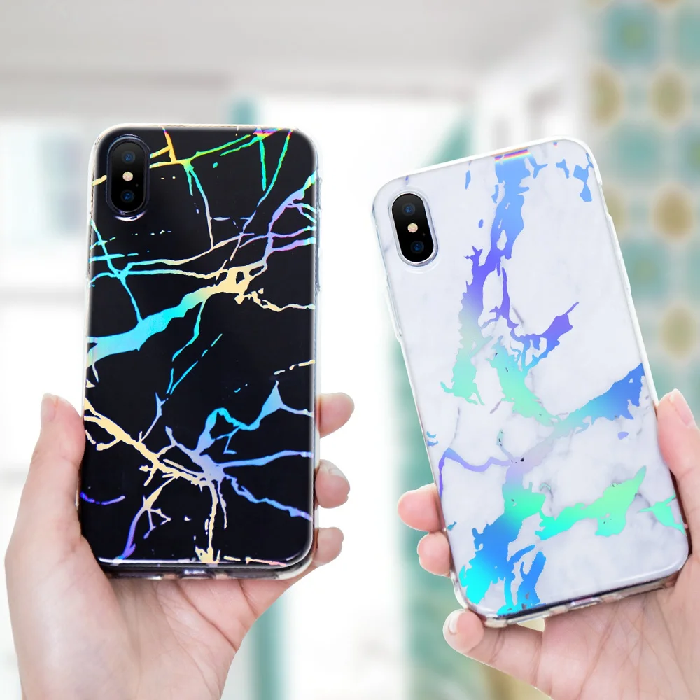 KISSCASE модный мраморный чехол для iPhone X 7 8 Plus 6s 6 Мягкий силиконовый узор 5 S SE задняя
