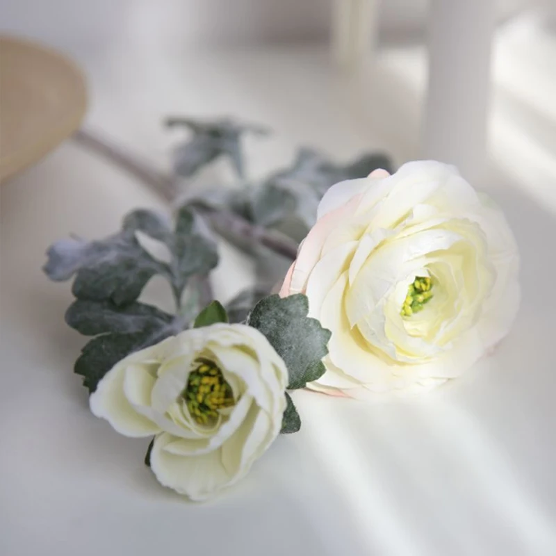 STAR FLOWER 1 PCS Artificial 4 Flower Heads Ranunculus asiaticus Peony Silk Flowers Wedding Home Decoration Gift 02061 | Дом и сад