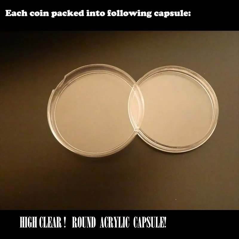 

Direct fit diameter coin badge 51mm x 6mm PLASTIC BOX 10PCS/LT with INNER PAD GIFT 45mm ring
