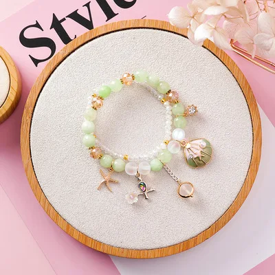 C Розовый Кристалл Шарм серебряные браслеты и браслеты для женщин с AliExpress бисер Мурано ювелирный женский браслет pulseira feminina - Окраска металла: C
