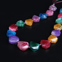 15 5strand rainbow dragon veins agates freeform faceted nugget pendantsmixtz raw gems slab loose beads for jewelry making