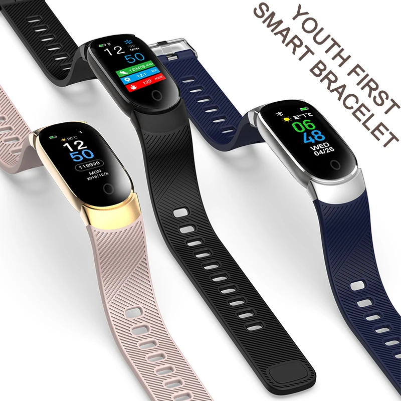 

Female Smart Fitness Bracelet Color Screen Smart Band Blood Pressure Heart Rate Monitor Electronic Health Wristband for men kids