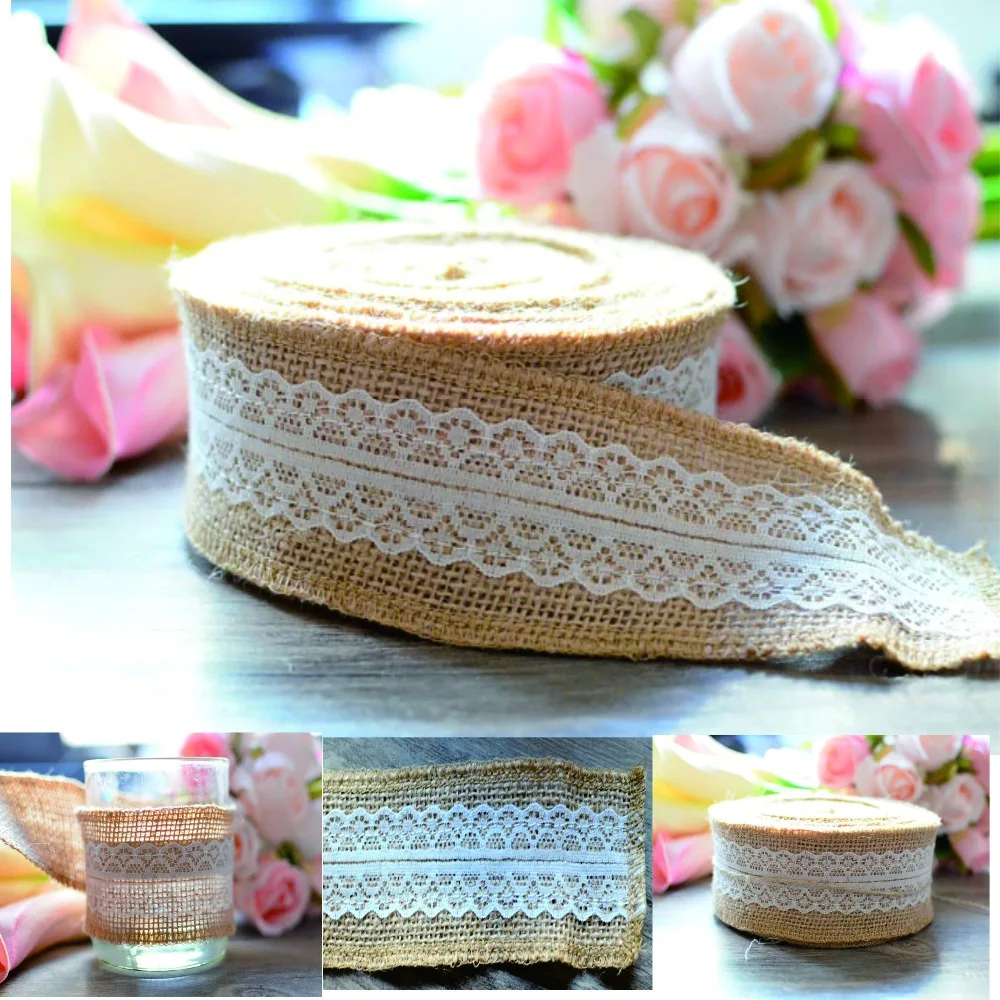 Новогодняя декоративная лента из натурального джута 10 м | Дом и сад