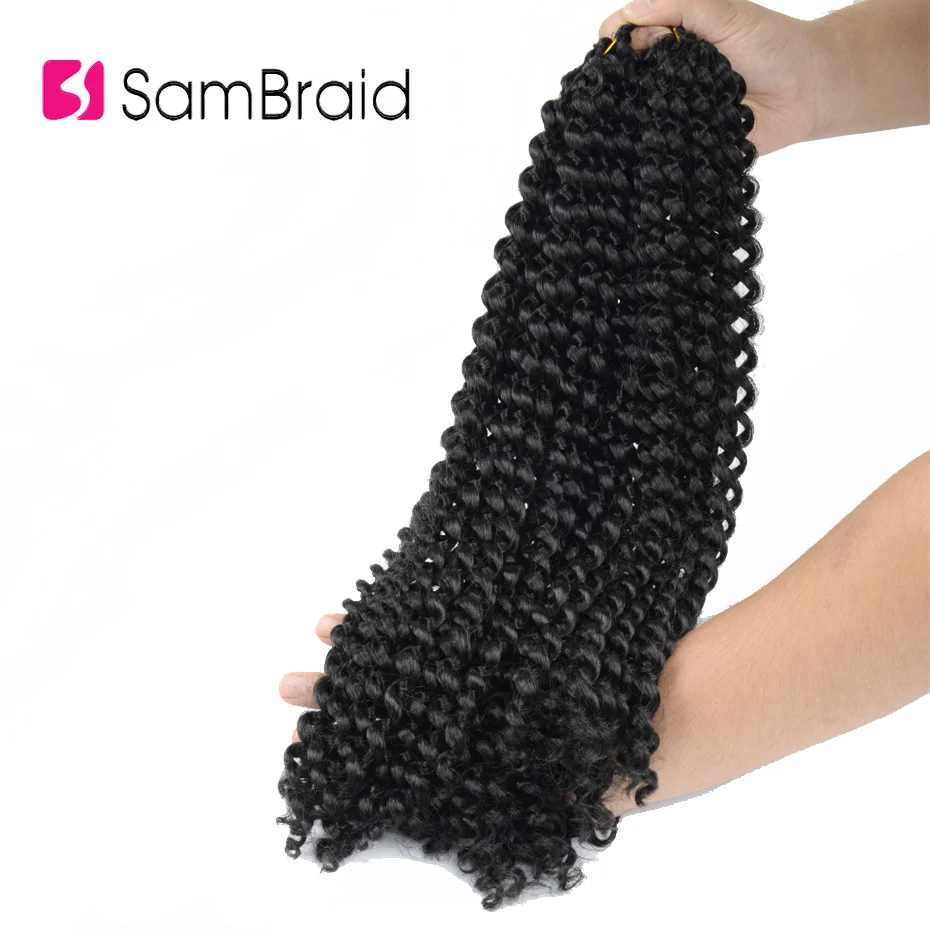 

Пружинные закрученные волосы SAMBRAID, 18 дюймов, заплетенные крючком искусственные мягкие локоны, синтетические Заплетенные волосы для наращи...