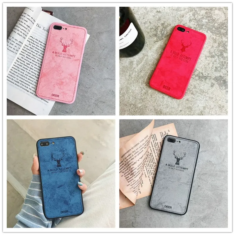 Роскошный чехол для iPhone 8 Роскошная ткань задняя крышка милый олень шик Ins Funda XR X XS