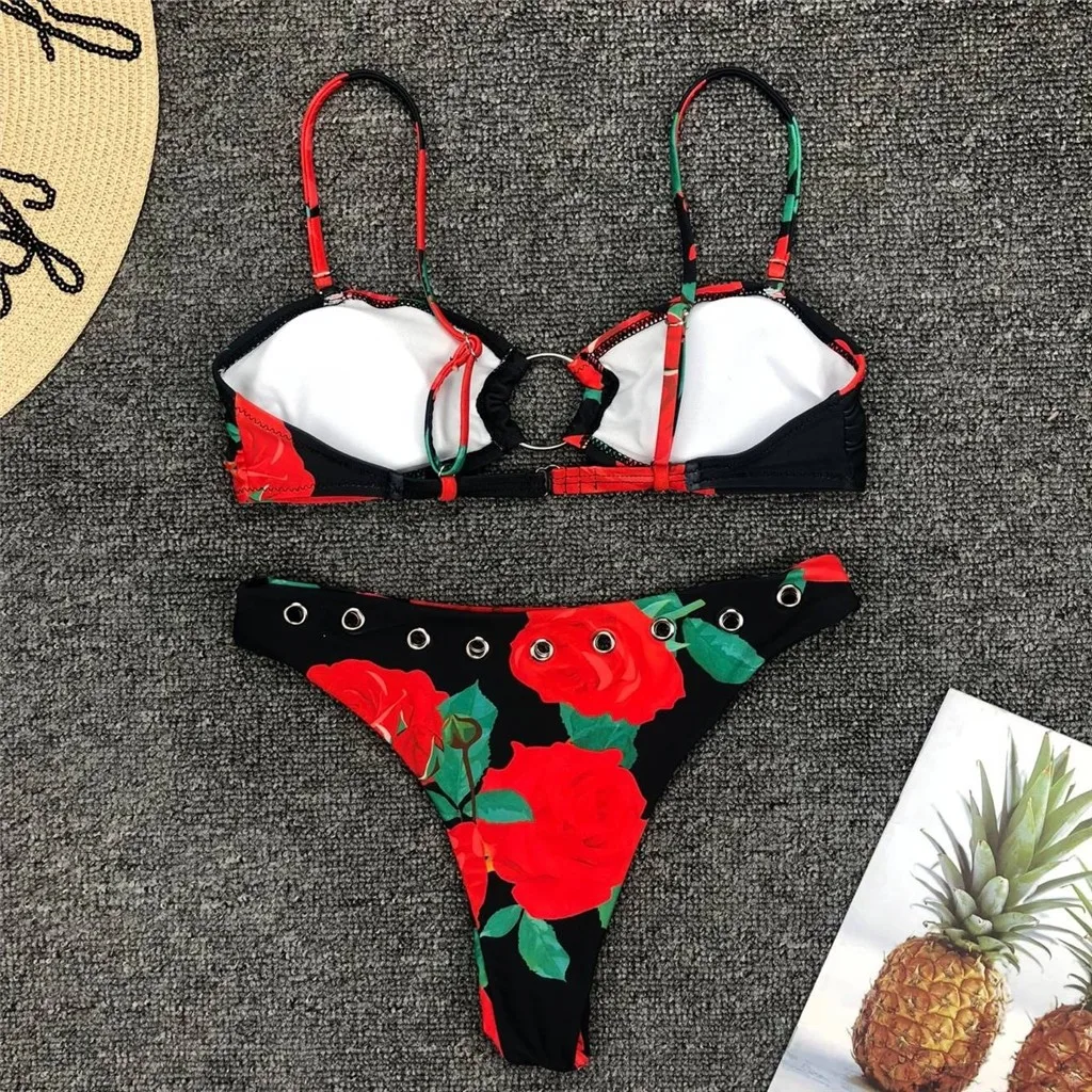 

Leopard Bikinis 2019 Mujer Sexy Strap Thong Bikini Set Push Up Padded Swimsuits Buckle Swimwear Women Swimsuit Badpak Dame