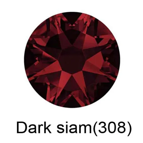Dark Siam 2088 без горячей фиксации CZ Стразы 8Big 8Small Strass SS10 SS16 SS20 SS30 SS40 DIY Стразы с плоской задней поверхностью для украшения ногтей одежды - Цвет: Dark Siam