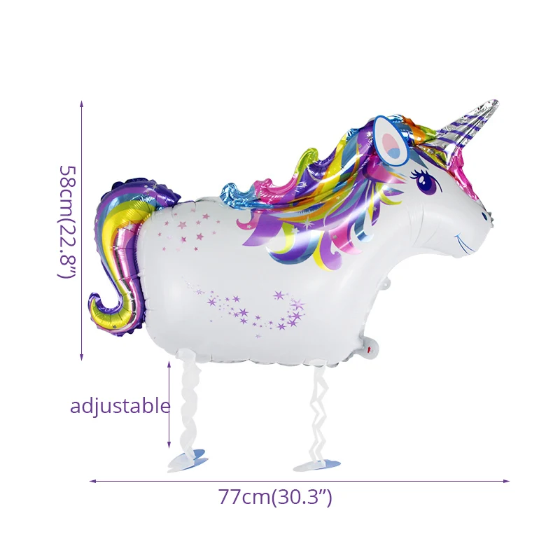 walking unicorn WEIGAO День Рождения мультфильм воздушные шары в форме единорога набор «С Днем Рождения» вечерние Декор Единорог в честь надувные гелиевые воздушные шары - Цвет: walking unicorn