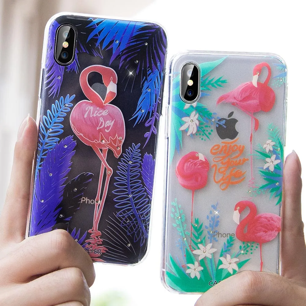CASEIER Phone Case For iPhone X XS 8 7 6 6s Plus Chic Rhinestone Silicone 5s SE Funda Couque Cases |