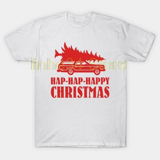 2019 НОВАЯ РОЖДЕСТВЕНСКАЯ футболка Hap Happy christmas с коротким рукавом Футболка круглым