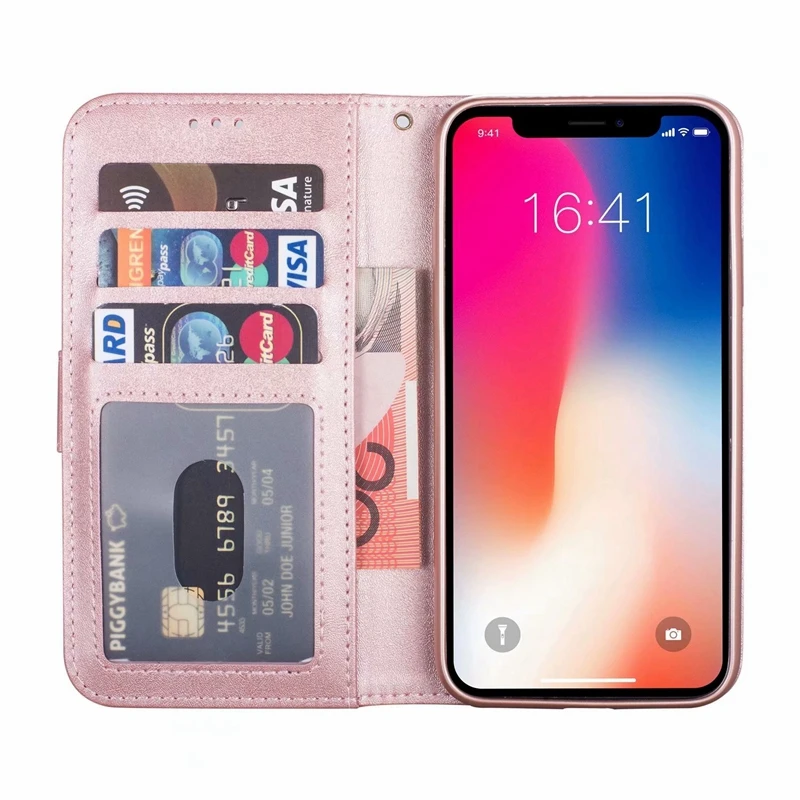 Кожаный чехол кошелек для IPhone 11 XR XS MAX X 8 7 6 Galaxy S10 S10e S9 Note 10 Pro 9 S8 карман на молнии ID 3