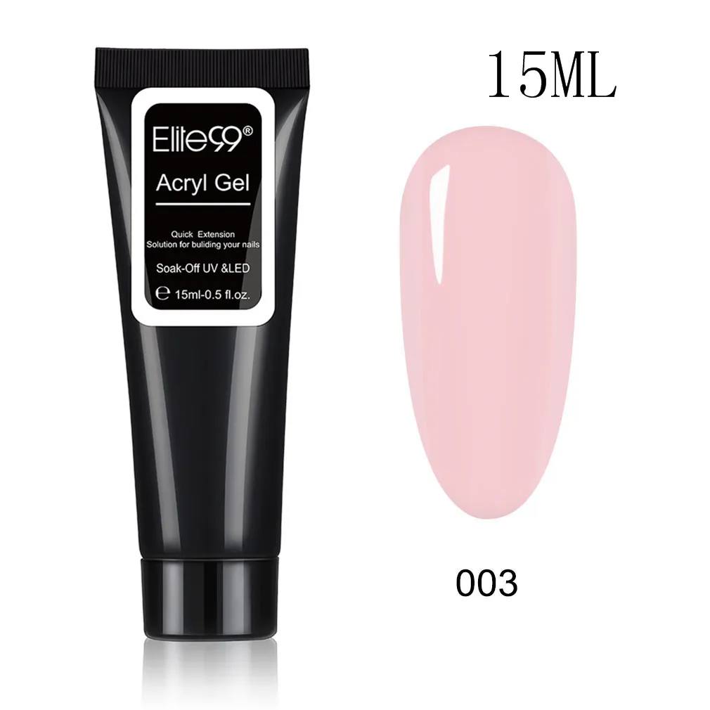003-15ml Elite99 акриловый поли гель с кристаллами УФ светодиодный гель-кончик использовать с гвоздь акриловое перо усиление скольжение Быстрый гель продлевающий половой акт - Цвет: 003-15ml