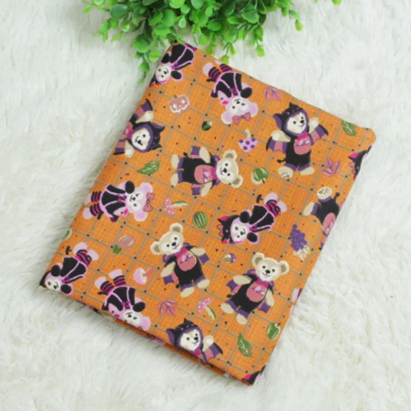 Фирменный дизайн 50x135 см Милая хлопковая ткань с принтом медведя летучей мыши для