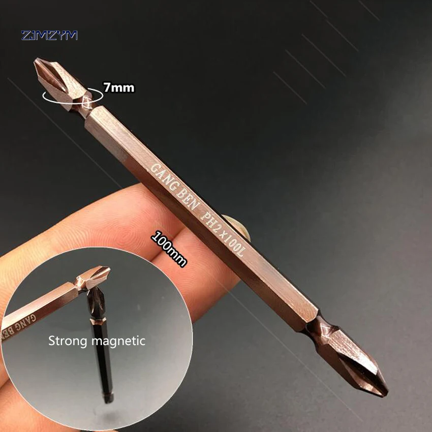 

New PH2 Electric Screwdriver Bit Set Bits Hex Shank Magnetic High-carbon steel For Cross Head 100MM Phillips Screwdriver head