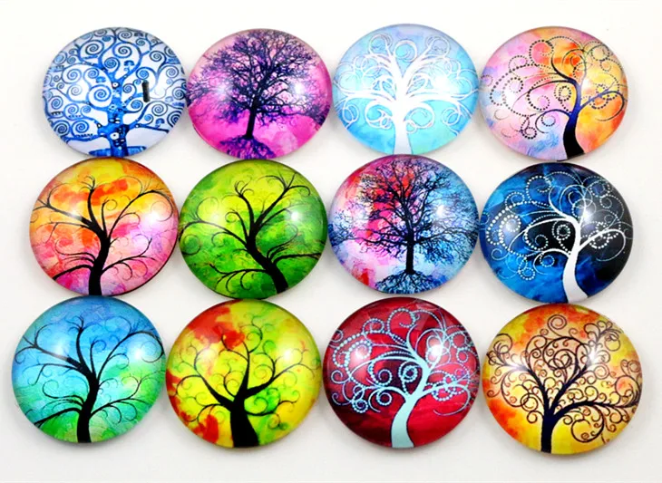 Горячая продажа 10 шт 25 мм Дерево жизнь птица цветок животные микс ручной работы