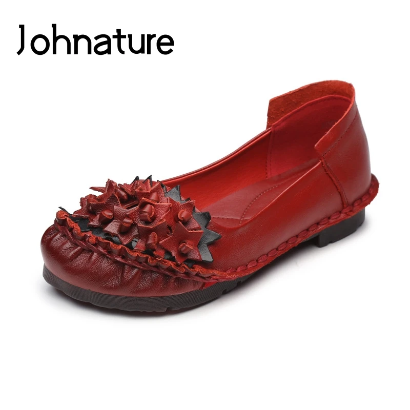 Johnature/Новинка 2020 года Сезон весна Удобная женская обувь из натуральной кожи с