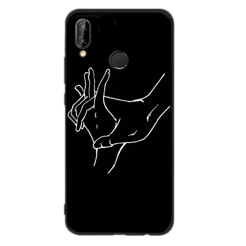 Чехол с изображением черной линии для Huawei P9 P8 Lite 2017 P10 Mate 10 силиконовый мягкий