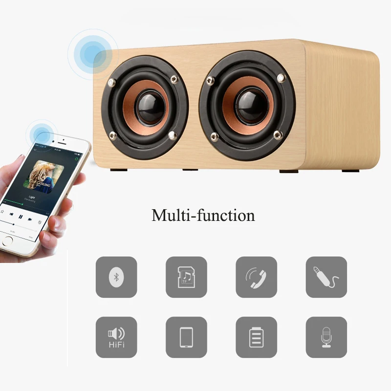 Noyazu мини Саундбар портативный динамик деревянный беспроводной Bluetooth 3D двойной