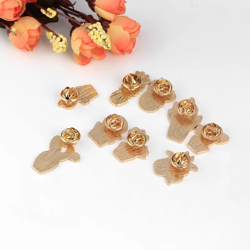 Эмалированные булавки в горшке для женщин 9 шт. значок на воротник С КАКТУСОМ