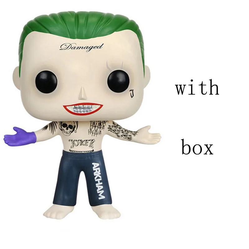 Joker with box DC отряд самоубийц 10 см Харли Квинн и Джокер Виниловая фигурка игрушки - Цвет: Joker with box