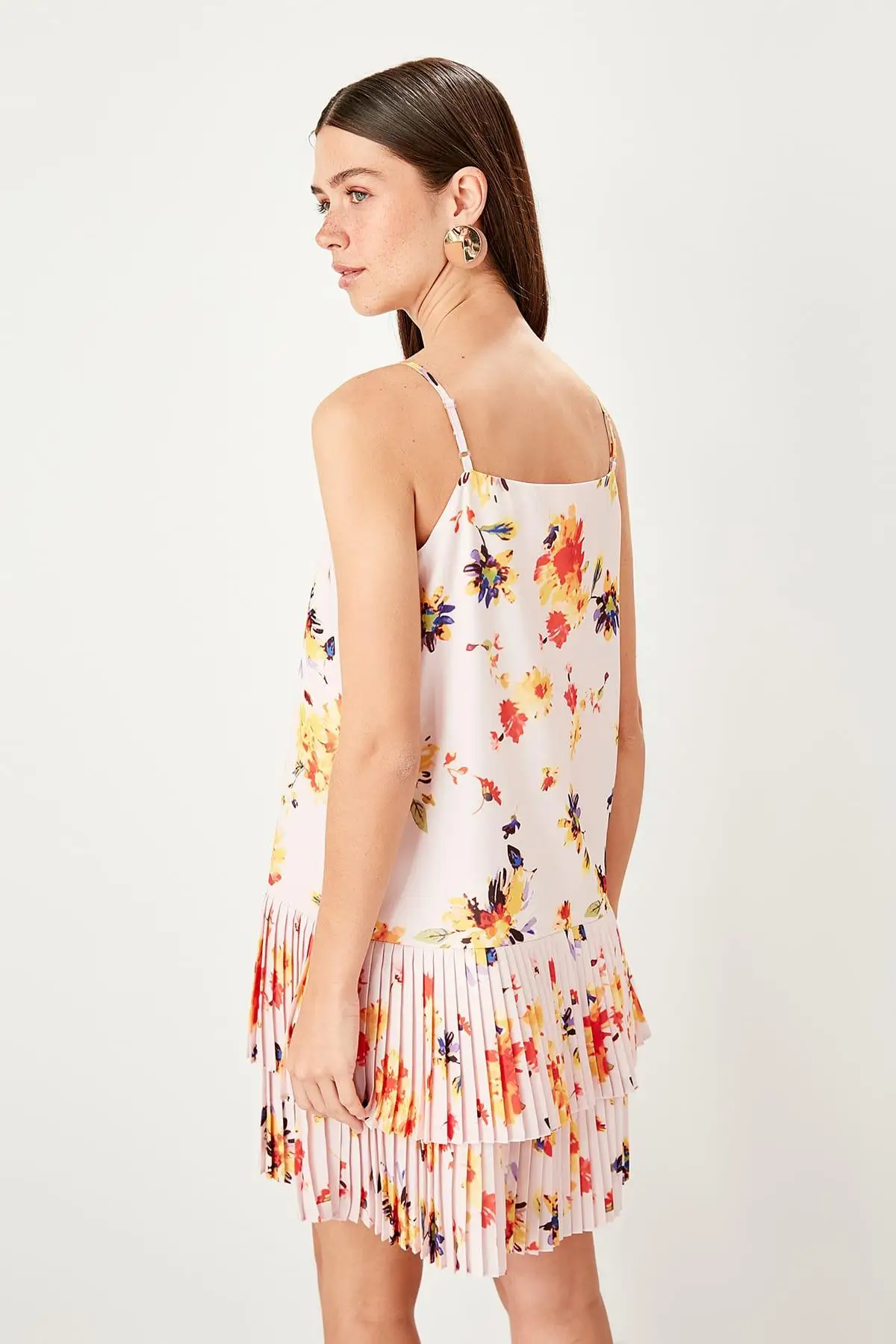 Trendyol Powder Piliseli Patterned Dress TWOSS19VM0010 | Женская одежда