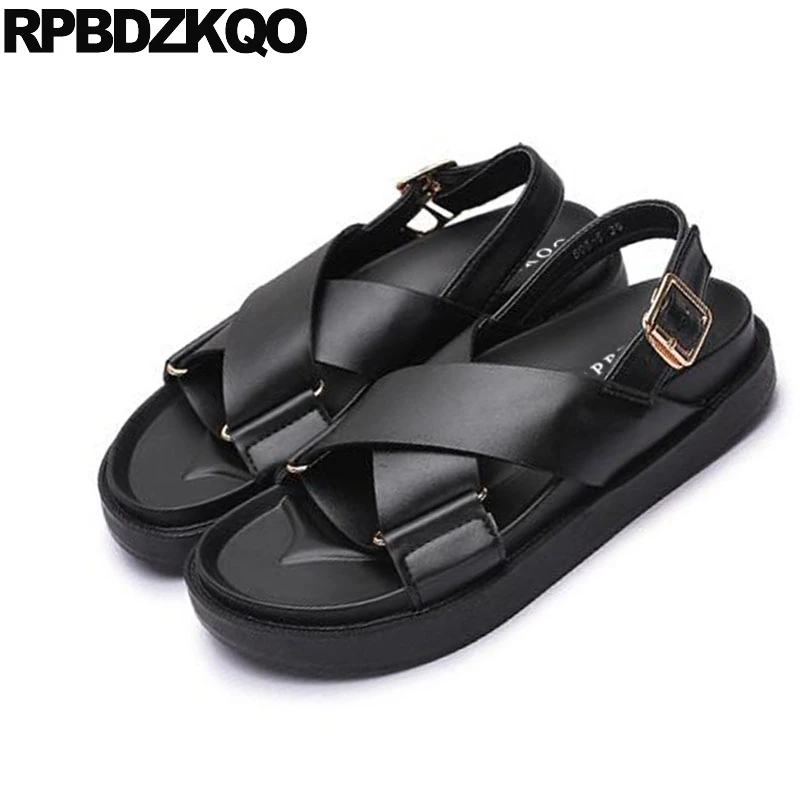 Сандалии женские в римском стиле удобные босоножки на плоской платформе