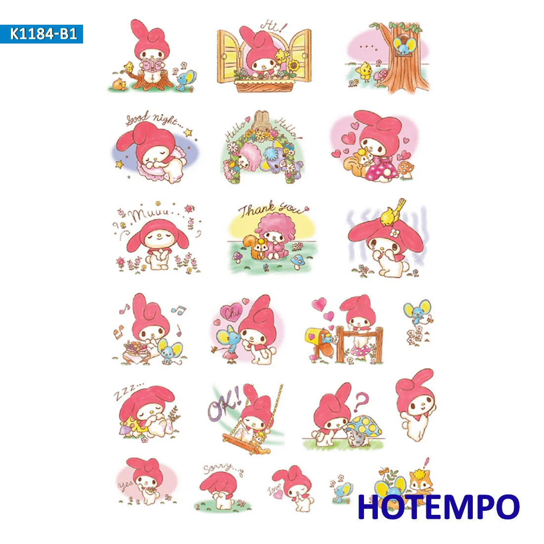 Sanrio Melody XO Kerokero, наклейки для девочек, подарок для детей, сделай сам, дневник в стиле Скрапбукинг, канцелярские наклейки Pegatinas - Цвет: K1184-B1