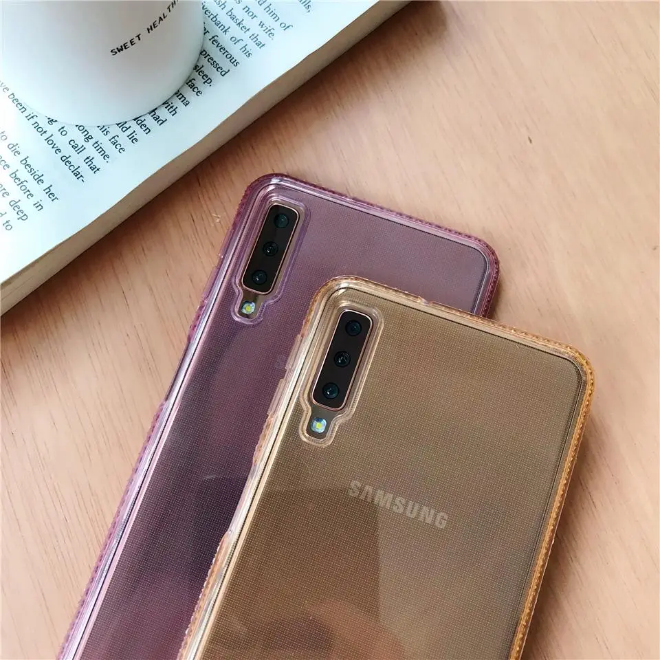Женский Блестящий силиконовый чехол из ТПУ со стразами для Samgung Galaxy A7 2018