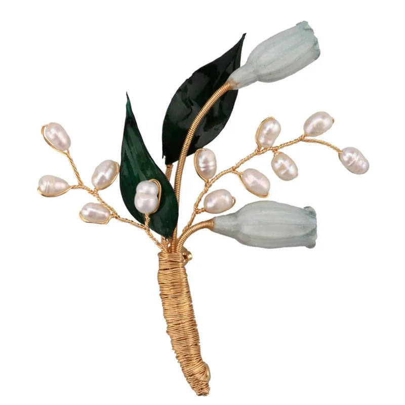 CSxjd натуральный жемчуг свежий Лилия долины свадебное платье аксессуары брошь