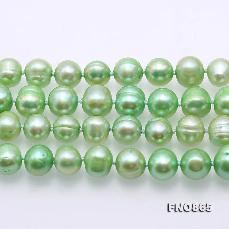

Long Pearl Jewellery 48inches 8-9mm Green Color Near Round Natural Freshwater Pearl Necklace