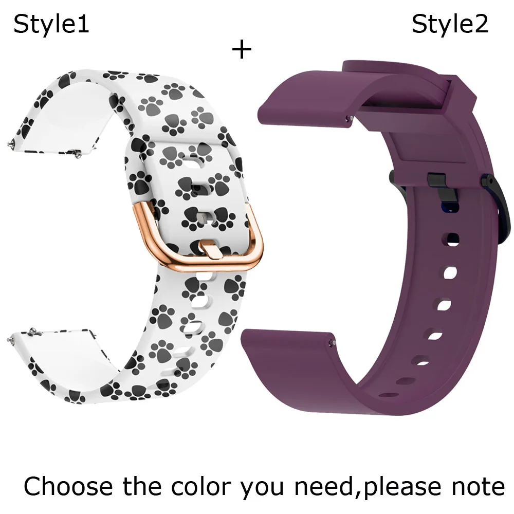 Color 3-Purple Для Xiaomi Amazfit GTS браслет Amazfit Bip ремешок для часов Amazfit GTR 42 мм силиконовый ремешок 2 шт - Цвет: Color 3-Purple