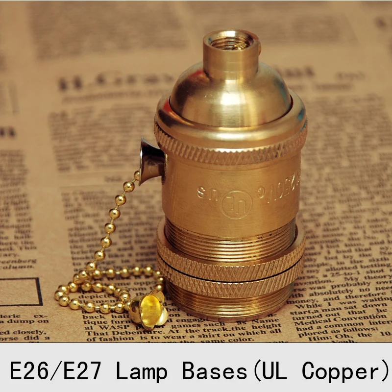 2 шт. винтажный медный держатель для лампы Эдисона на молнии | Лампы и освещение