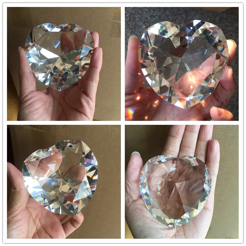 

Clear crystal loveDiamond Cut Glass Jewelry Paperweight Crafts Collection Souvenir Birthday Christmas Wedding Gifts Decoration