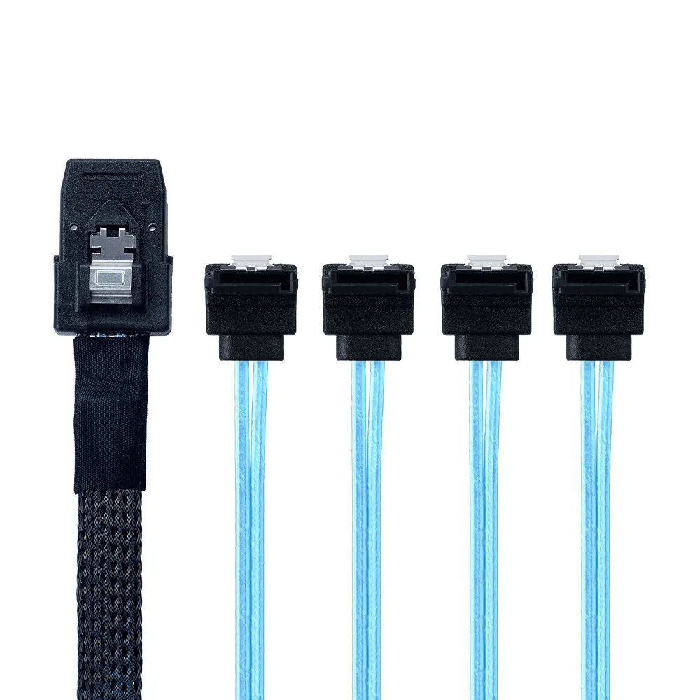 Кабель для передачи данных жесткого диска LBSC 1 м Mini SAS 36P SFF-8087 To 4 SATA 7Pin 90 градусов |